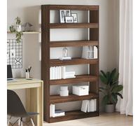 vidaXL Bibliothèque Marron Bois d'ingénierie, Bibliothèque Rectangulaire Autoportante Moderne, Unité de Rangement Élégante, Étagère de Salon Stylée, Vitrine Contemporaine