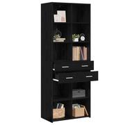 vidaXL Bibliothèque Chêne Noir 30 x 42.4 x 185.2 cm, Étagère Moderne rectangulaire, Solution de Rangement spacieuse, Bois d'ingénierie pour Salon
