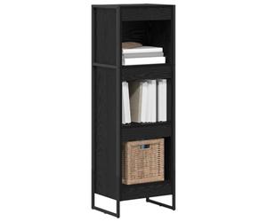 vidaXL Bibliothèque Chêne Noir 40 x 30 x 121 cm Bois d'ingénierie, Bibliothèque rectangulaire, Rangement Industriel, Moderne, Gain de Place pour déco contemporaine