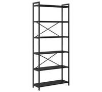 Vidaxl Bibliothèque Chêne Noir 80 X 30 X 188 Cm Bois Et Acier