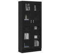vidaXL Bibliothèque Chêne Noir 82.5 x 30.5 x 185 cm Bois d'ingénierie, Étagère Moderne autoportante pour Salon, vitrée, rangements Pratiques et durables, élégante et Efficace