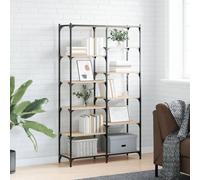 Vidaxl Bibliothèque Chêne Sonoma 100x32x170cm Bois D'ingénierie Et Fer Multicolore