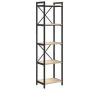 vidaXL Bibliothèque Chêne Sonoma 40 x 30 x 153 cm Bois d'ingénierie, Pieds Ajustables, Meuble à Plusieurs Niveaux, bibliothèque Industrielle, étagère de Rangement, Organisateur pour Salon