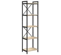 vidaXL Bibliothèque Chêne Sonoma 40 x 30 x 153 cm Bois d'ingénierie, Pieds Ajustables, Meuble à Plusieurs Niveaux, bibliothèque Industrielle, étagère de Rangement, Organisateur pour Salon