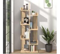 Bibliothèque En Chêne Sonoma 48x25,5x140 Cm Avec 8 Compartiments, Rangement Et Peu Encombrant Multicolore