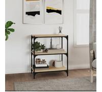 Vidaxl Bibliothèque Chêne Sonoma 60x33x70,5 Cm Bois D'ingénierie Acier Multicolore