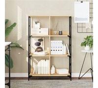 vidaXL Bibliothèque Chêne Sonoma 78,5x33x117,5 cm Bois d'ingénierie 6 compartiments Multicolore