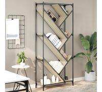 Bibliothèque, Armoire à Livres avec Etagères et Pieds Réglables, Meuble de Rangement, Industiel, Chêne Sonoma Bois Ingénierie et Métal