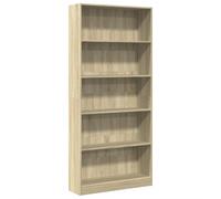 vidaXL Bibliothèque Chêne Sonoma – Bois d'ingénierie Marron – 80x24x176 cm