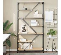 vidaXL Bibliothèque, Étagère à Livres avec Pieds Réglables, Meuble à Livres avec Rangement Bureau, Industriel, Chêne Sonoma Bois Ingénierie et Acier 835415 Marron G