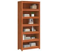 vidaXL Bibliothèque Cire marron 80 x 35 x 183 cm Bois de pin massif, Chambre à coucher, Rectangulaire, Moderne, Durable, Cadre de lit Queen-Size, Solution de rangement stylée, Design accrocheur, Entre