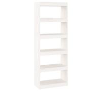 Vidaxl Bibliothèque/Cloison Blanc 60x30x167,5 Cm Bois Massif De Pin Multicolore