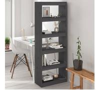 vidaXL Bibliothèque/Cloison Gris 60x30x167,5 cm Bois massif de pin 808175