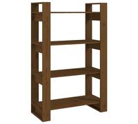vidaXL Bibliothèque/Cloison Marron miel 80x35x125 cm Bois massif