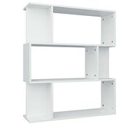 vidaXL Bibliothèque/Cloison, Meuble de Rangement, Étagère à Livres Salon Salle de Séjour Chambre Intérieur, Moderne, Blanc Bois d’Ingénierie