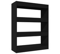 Vidaxl Bibliothèque/Cloison Noir 80x30x103 Cm Bois D'ingénierie Marron