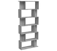 vidaXL Bibliothèque/Cloison Sonoma Gris 80x24x192 cm Bois d'ingénierie, séparation de pièce, cloison de pièce, Armoire à Livres, bibliothèque