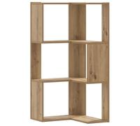 vidaXL Bibliothèque d'angle 3 niveaux chêne artisanal bois ingénierie
