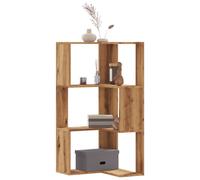 Vidaxl Bibliothèque D'angle 3 Niveaux Chêne Artisanal Bois Ingénierie Marron
