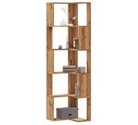 vidaXL Bibliothèque d'angle 5 niveaux chêne artisanal bois ingénierie, étagère à livres d'angle, vitrine d'angle, armoire 852590