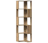 vidaXL Bibliothèque d'angle 5 niveaux – chêne artisanal, bois d'ingénierie