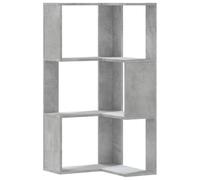 vidaXL Bibliothèque d'angle 3 niveaux – Gris béton, bois d'ingénierie