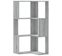 vidaXL Bibliothèque d'angle à 3 niveaux Sonoma gris bois d'ingénierie