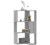 vidaXL Bibliothèque d'angle à 3 niveaux Sonoma gris bois d'ingénierie