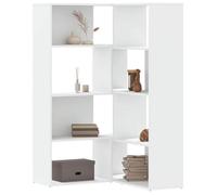 vidaXL Bibliothèque d'angle à 4 niveaux – Bois d'ingénierie – Blanc