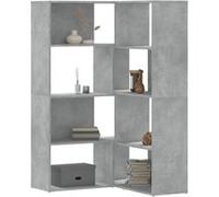 vidaXL Bibliothèque d'angle à 4 niveaux gris béton bois d'ingénierie3307813 Gris G