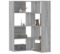 vidaXL Bibliothèque d'angle à 4 Niveaux Sonoma Gris Bois d'ingénierie, étagère à Livres d'angle, vitrine d'angle, Armoire d'angle