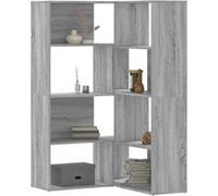 vidaXL Bibliothèque d'angle à 4 niveaux sonoma gris bois d'ingénierie3307815 Gris G