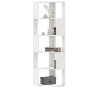 vidaXL Bibliothèque d'angle à 5 niveaux – blanc, bois d'ingénierie