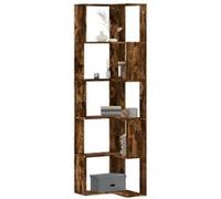 vidaXL Bibliothèque d'angle à 5 niveaux chêne fumé bois d'ingénierie852586 Marron G
