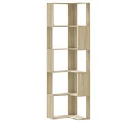 vidaXL Bibliothèque d'angle à 5 Niveaux chêne Sonoma Bois d'ingénierie, étagère à Livres d'angle, vitrine d'angle, Armoire d'angle
