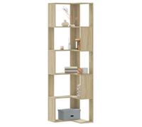 vidaXL Bibliothèque d'angle à 5 niveaux chêne sonoma bois d'ingénierie, étagère à livres d'angle, vitrine d'angle, armoire 852584