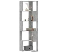 vidaXL Bibliothèque d'angle 5 niveaux – étagère à livres, gris béton, bois d'ingénierie