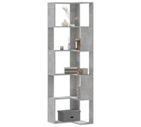 Vidaxl Bibliothèque D'angle À 5 Niveaux Gris Béton Bois D'ingénierie Marron
