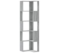 vidaXL Bibliothèque d'angle 5 niveaux Sonoma gris – Bois d'ingénierie 50x50x179 cm