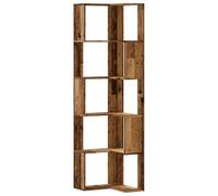 vidaXL Bibliothèque d'angle 5 niveaux en bois d'ingénierie marron style contemporain