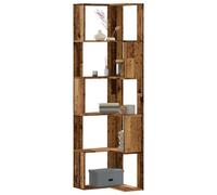 Vidaxl Bibliothèque D'angle À 5 Niveaux Vieux Bois Bois D'ingénierie Marron