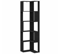 Bibliothèque d'angle - Chêne noir - 5 étagères - 50x50x179 cm - Meuble contemporain