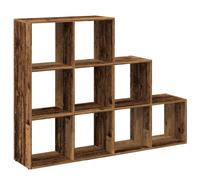 vidaXL Bibliothèque de séparation 3 niveaux imitation vieux bois 137,5x29x103,5 cm