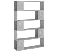 vidaXL Bibliothèque de Séparation, Armoire à Livres avec 5 Compartiments, Étagère de Rangement Salon, Scandinave, Gris Béton Bois d'Ingénierie