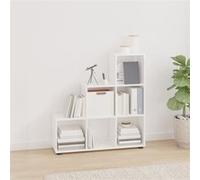 Bibliothèque escalier Blanc brillant 107 cm Bois d'ingénierie342605