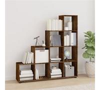 342600 vidaXL Bibliothèque escalier Chêne fumé 142 cm Bois d'ingénierie