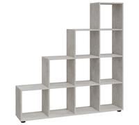 Vidaxl Bibliothèque Escalier Gris Béton 142 Cm Bois D'ingénierie Marron