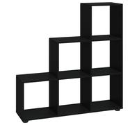 Vidaxl Bibliothèque Escalier Noir 107 Cm Bois D'ingénierie Marron