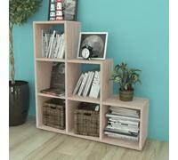vidaXL Bibliothèque/Étagère – Meuble de rangement avec compartiment 107 cm – Chêne