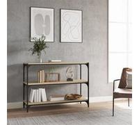 Bibliothèque, Etagère à Livres à 3 Niveaux, Meuble de Rangement Bureau Salle de Séjour, Moderne, Chêne Sonoma Bois d'Ingénierie Acier 819353